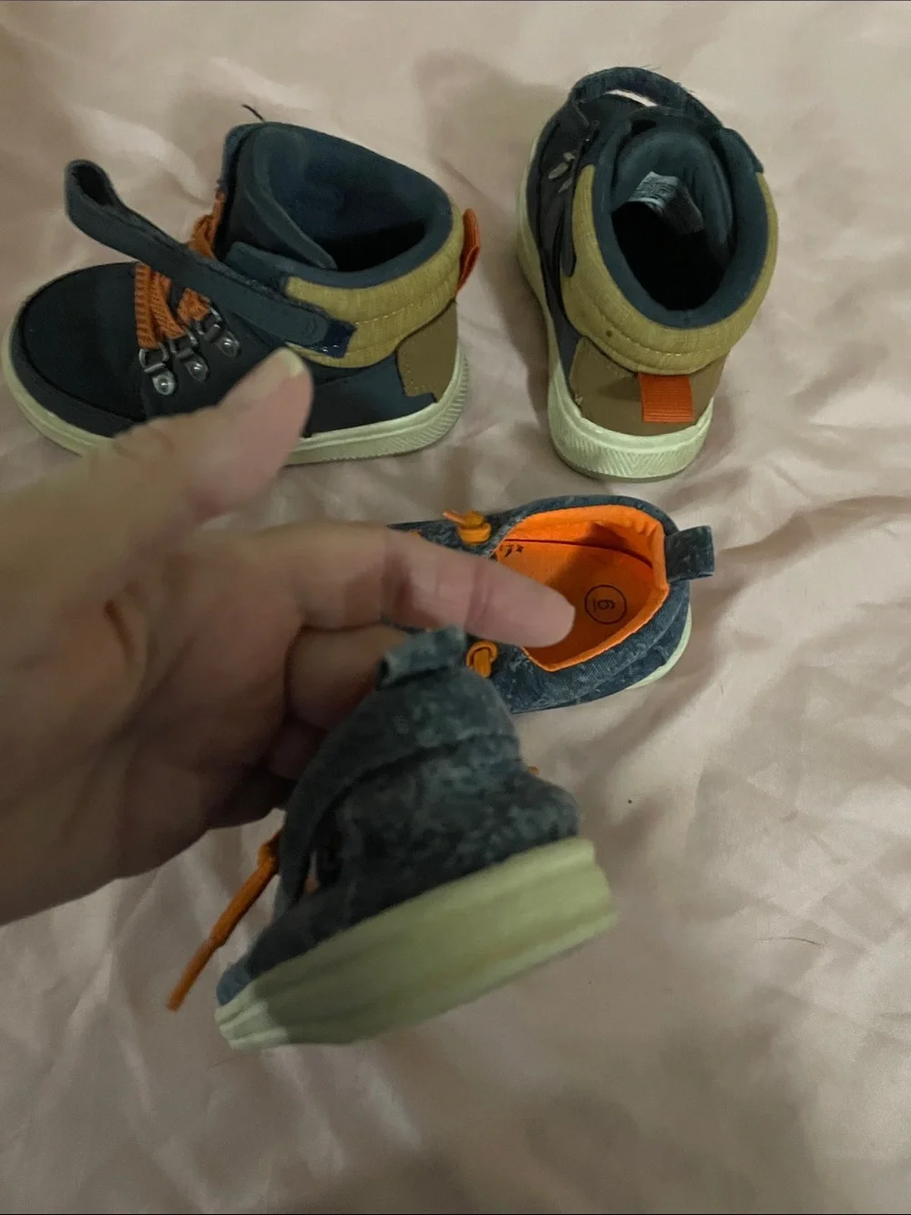 Cat & Jack Navy Sneakers with Orange Accents - Kids Pack